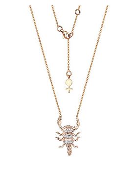 Insects 14K Yellow Gold & 0.1 TCW Diamond Scorpion Pendant Necklace