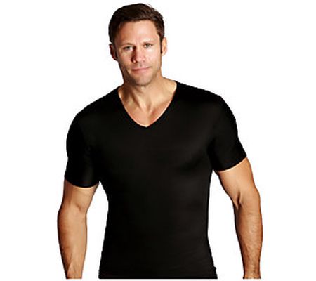 InstantFigure Men's Compression Short Sleeve V- Neck Shirt