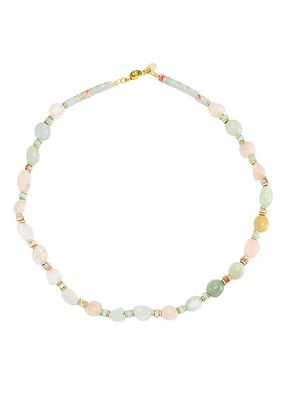 Intemporels Goldtone, Jasper & Morganite Beads Necklace