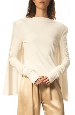 Interior Porset Cape Back Knit Top in Ivory