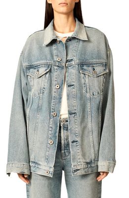 Interior The Remy Oversize Denim Trucker Jacket in Faded
