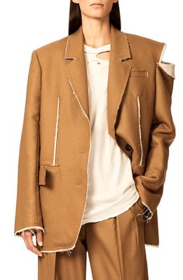 Interior The Smith Deconstructed Wool Blend Suit Jacket in Caramel