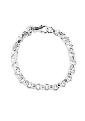 Interlocking Sterling Silver Round Chain Bracelet