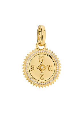 Internal Compass 18K Yellow Gold & 0.13 TCW Diamond Baby Medallion