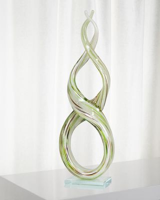 Intertwined Art Glass Sculpture - 5.25" x 4" x 17.25"