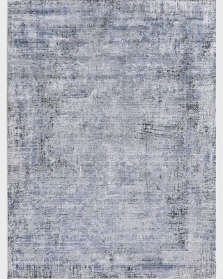 Intrigue Power-Loomed Blue & Gray Rug, 8' x 10'