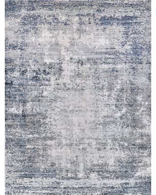 Intrigue Power-Loomed Gray & Navy Rug, 8' x 10'
