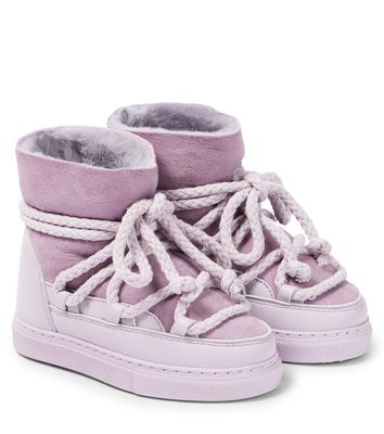 Inuikii Kids Classic leather-trimmed shearling snow boots