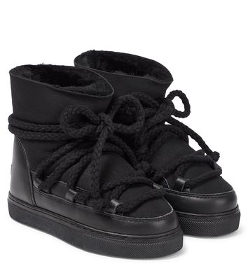 Inuikii Kids Classic leather-trimmed suede snow boots