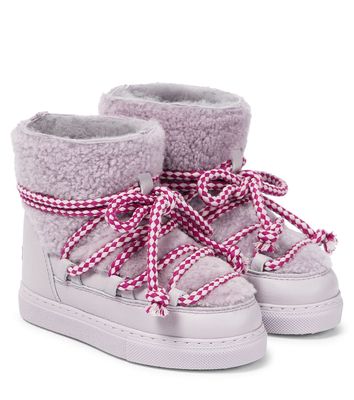Inuikii Kids Curly leather and shearling snow boots