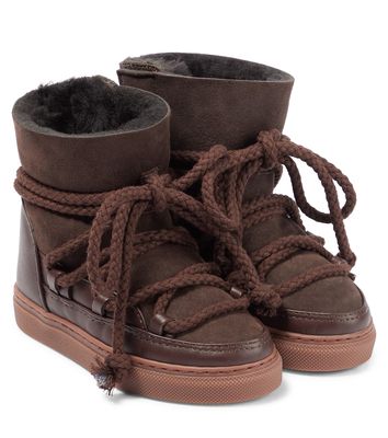 Inuikii Kids Shearling-lined leather ankle boots
