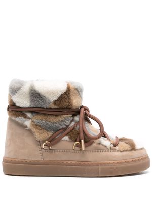 Inuikii patchwork shearling ankle boots - Neutrals