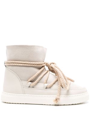 Inuikii shearling lace-up ankle boots - Neutrals