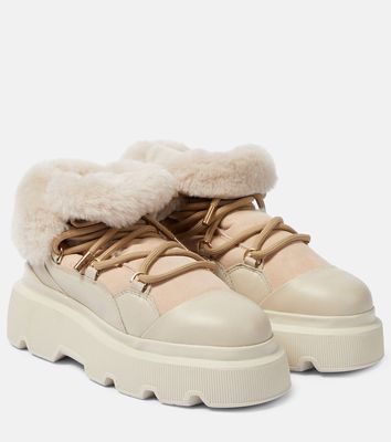 Inuikii Shearling-trimmed leather ankle boots