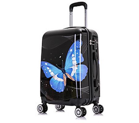 InUSA Black ButterflyLightweight Hardside Spinn er 20" Carry O