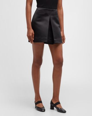 Inverted Pleat Mini Skirt