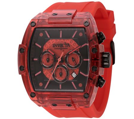 Invicta Men's Pro Diver Black Stainless Red Dia l Watch