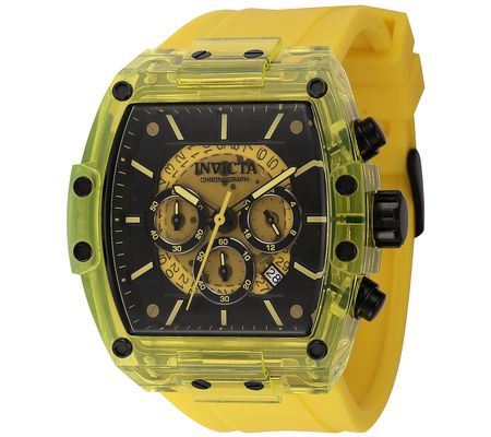 Invicta Men's Pro Diver Black Stainless Yell ow Dial Watch