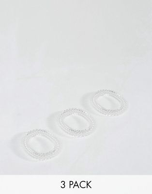 Invisibobble 3 pack Slim Hair Ties - Crystal Clear-No color