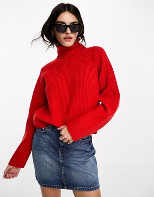 InWear priya chunky knit high neck sweater in red