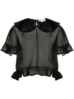 Ioana Ciolacu Dahlia semi-sheer blouse - Black