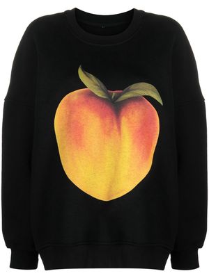 Ioana Ciolacu Peach-print crew-neck sweatshirt - Black