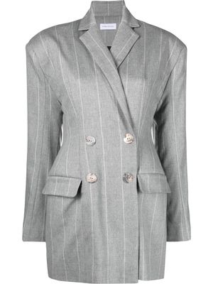 Ioana Ciolacu pinstripe double-breasted blazer - Grey