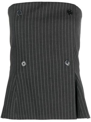 Ioana Ciolacu pinstripe-pattern bandeau top - Black