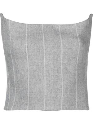 Ioana Ciolacu pinstripe-print off-shoulder bustier top - Grey