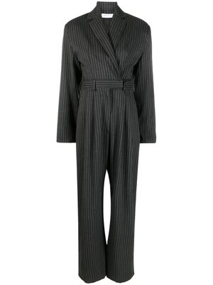 Ioana Ciolacu pinstripe-print wool jumpsuit - Black