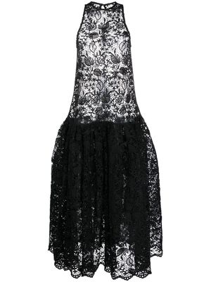 Ioana Ciolacu sheer pattern-lace gown - Black