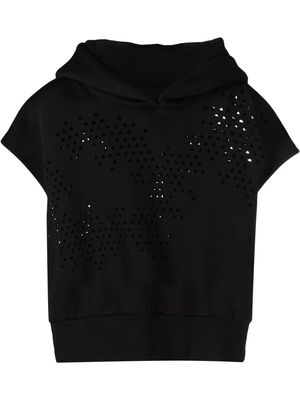 Ioana Ciolacu short-sleeved mesh hoodie - Black