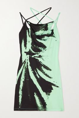 ioannes - Teardrop Printed Recycled Stretch-jersey Mini Dress - Green
