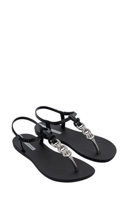 Ipanema Connect T-Strap Sandal in Black/Silver