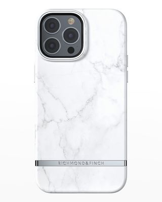 iPhone 13 Max Case, White Marble