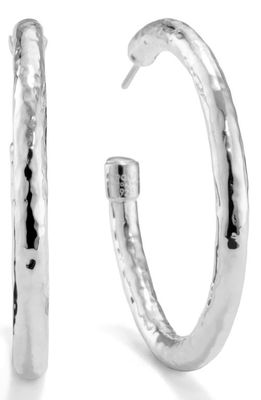 Ippolita Glamazon - Number 3 Skinny Hammered Hoop Earrings in Sterling Silver