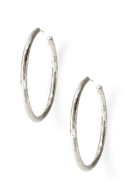 Ippolita Glamazon - Number 4 Skinny Hammered Hoop Earrings in Sterling Silver