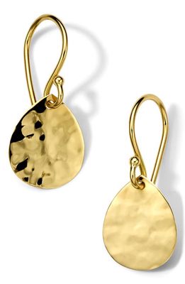Ippolita Hammered Drop Earrings in 18K Yellow Gold