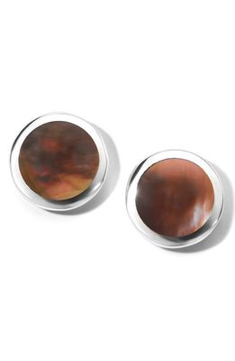 Ippolita Polished Rock Candy Small Stud Earrings in Silver/Brown