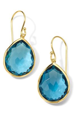 Ippolita Rock Candy Medium Teardrop Earrings in Gold/London Blue Topaz
