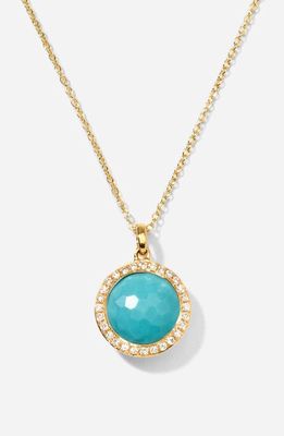 Ippolita Rock Candy - Mini Lollipop Pendant Necklace in Yellow Gold/Turquoise