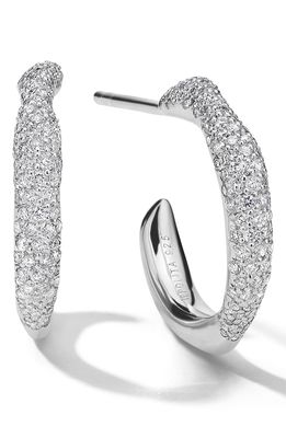 Ippolita Stardust Diamond Squiggle Hoop Earrings in Silver
