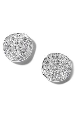Ippolita Stardust Mini Flower Diamond Disc Stud Earrings in Silver