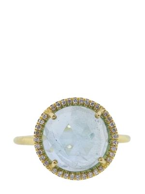Irene Neuwirth 18kt yellow gold Classic aquamarine and diamond ring