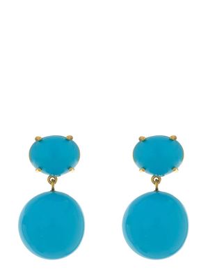 Irene Neuwirth 18kt yellow gold Kingman turquoise drop earrings