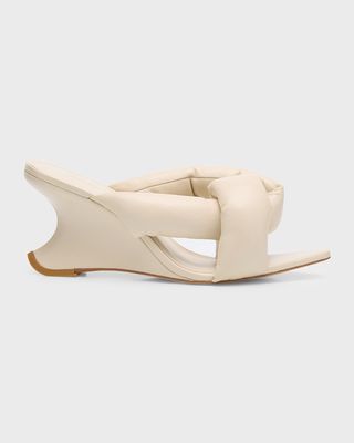 Irene Padded Leather Wedge Sandals
