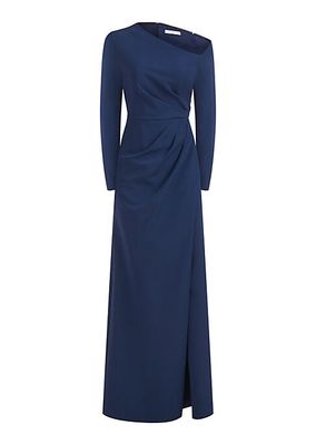 Irina Gown Asymmetric Long-Sleeve Gown