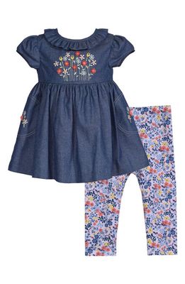 Iris & Ivy Embroidered Denim Tunic & Leggings Set 