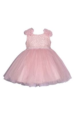 Iris & Ivy Kids' Embroidered Puff Sleeve Party Dress in Blush