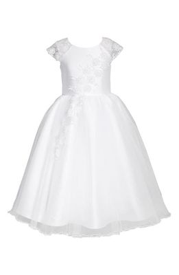 Iris & Ivy Kids' Floral Cascade First Communion Dress in White